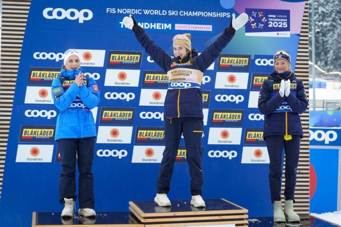 Andersson spet svetovna prvakinja, Johaug spet srebrna, Anja Mandeljc 21.